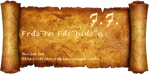 Frühn Fábián névjegykártya